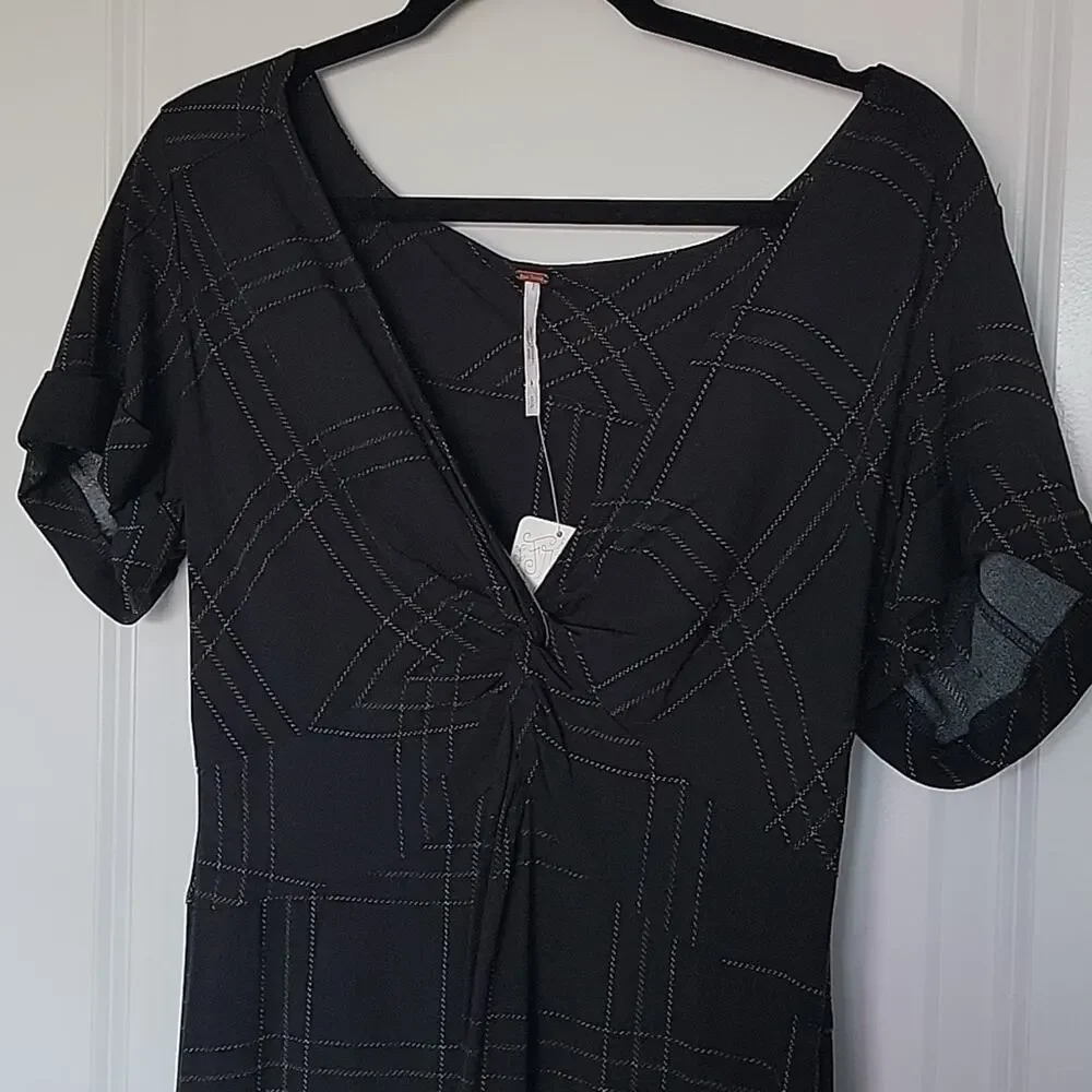 NWT Free People Bon Bon Plaid Printed Dress, S